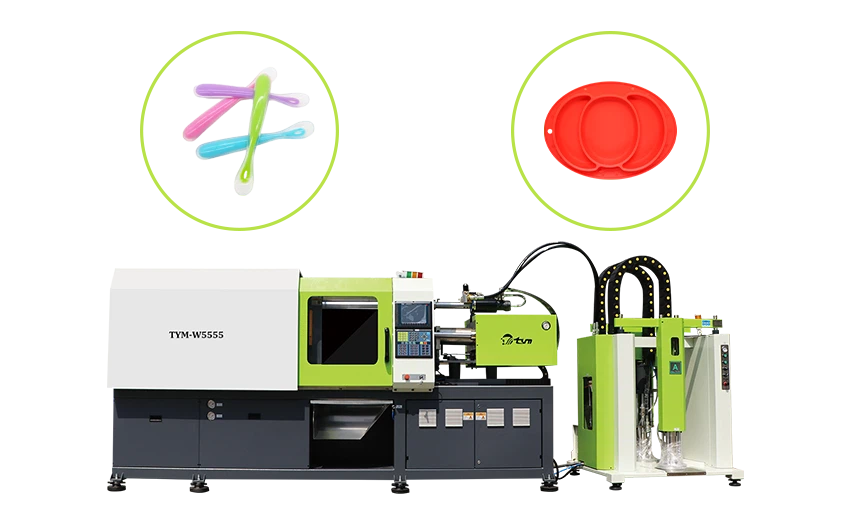 2 silicon spoons and plate 2 silicon spoons and plate